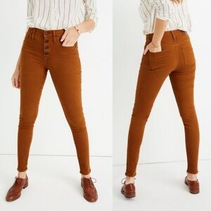 Madewell 9" Mid-Rise Button-fly Skinny Jeans (Burnt Orange/Sienna)